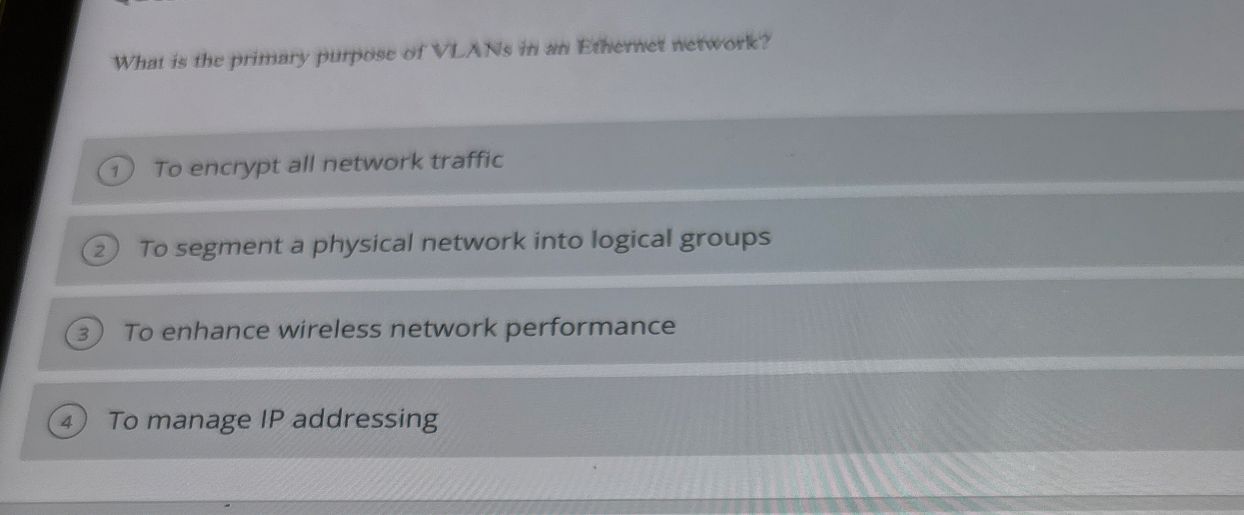 What is the primary purpose of VLANs in an