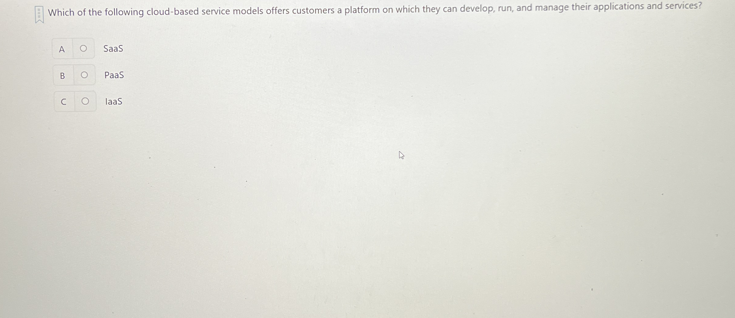 Which of the following cloud - based service