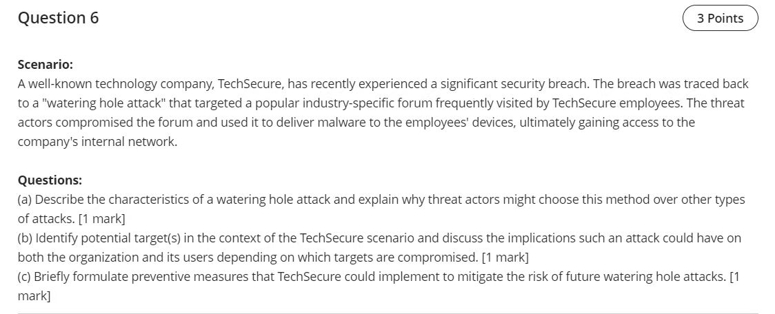 Question 6 Scenario: A well - known technology