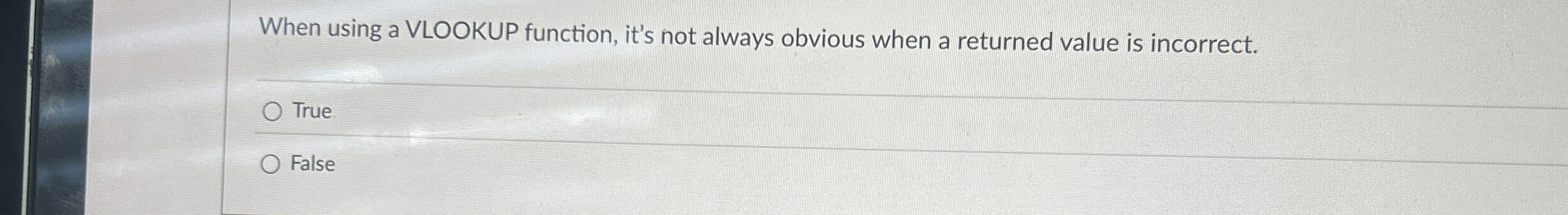 When using a VLOOKUP function, it's not always