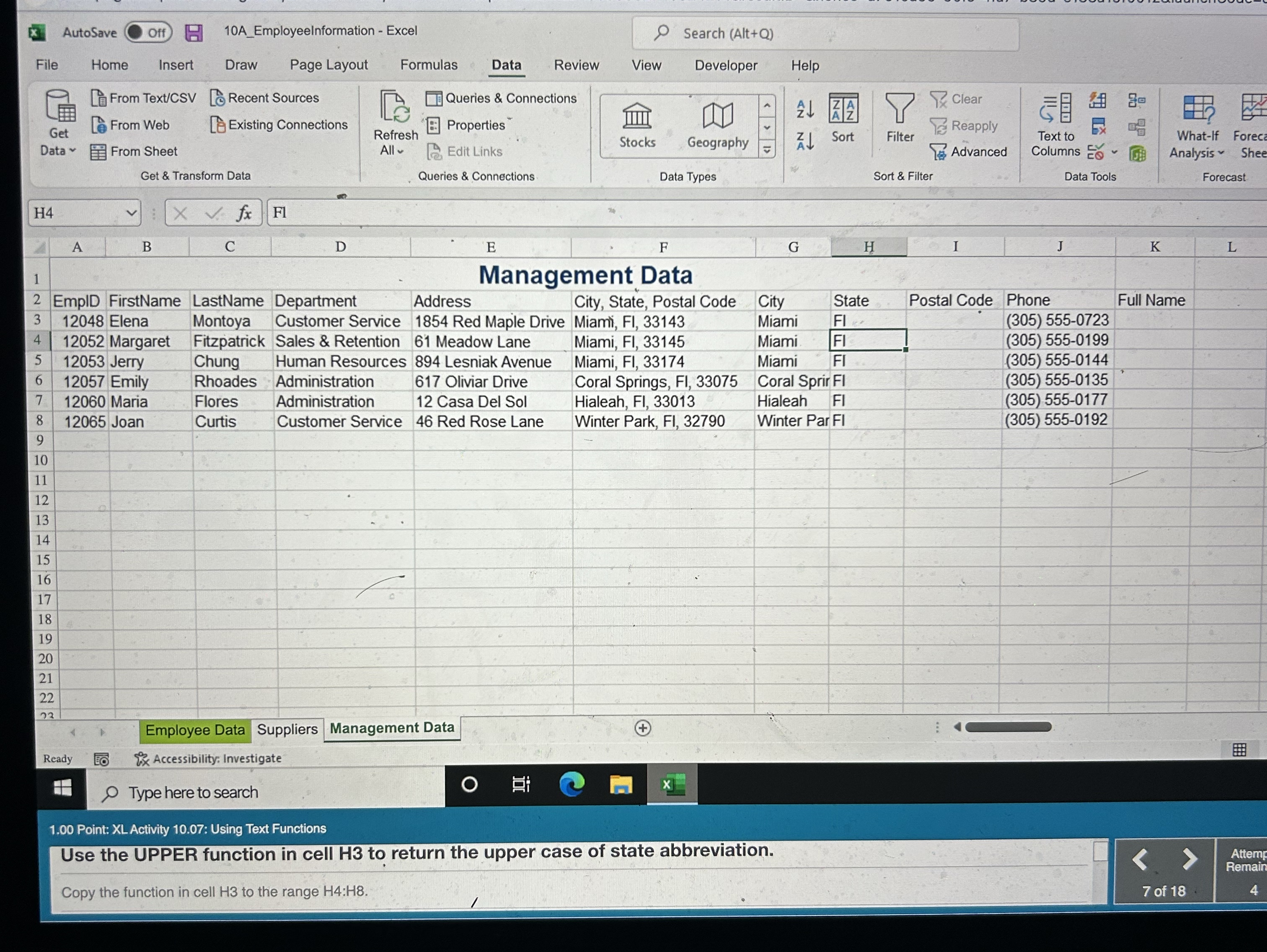 H 4 A B C D E F G H I Data Tools What - If Forec: