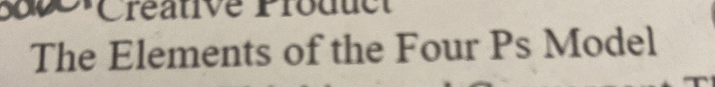 The Elements of the Four Ps Model