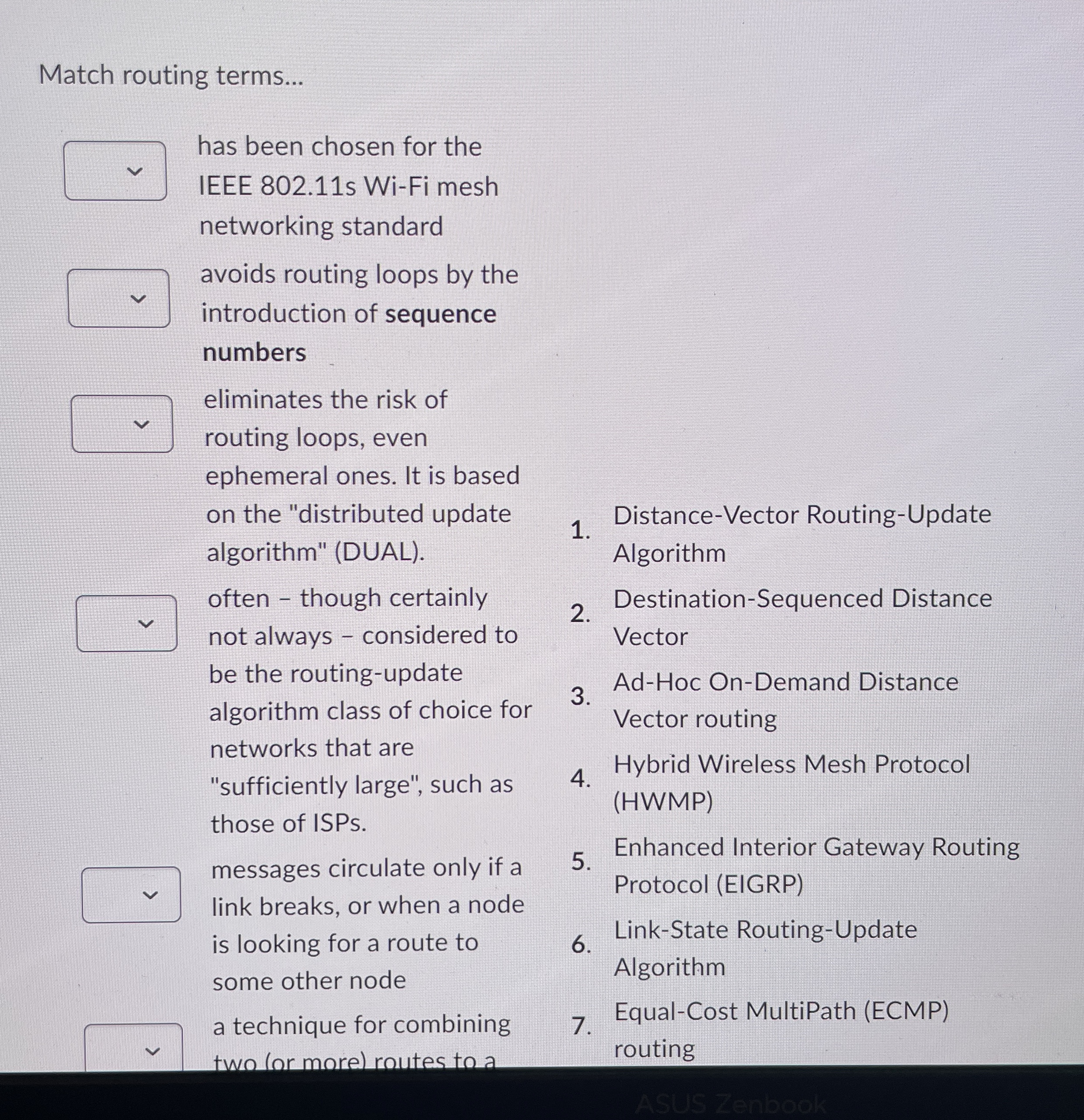 Match routing terms... has been chosen for the