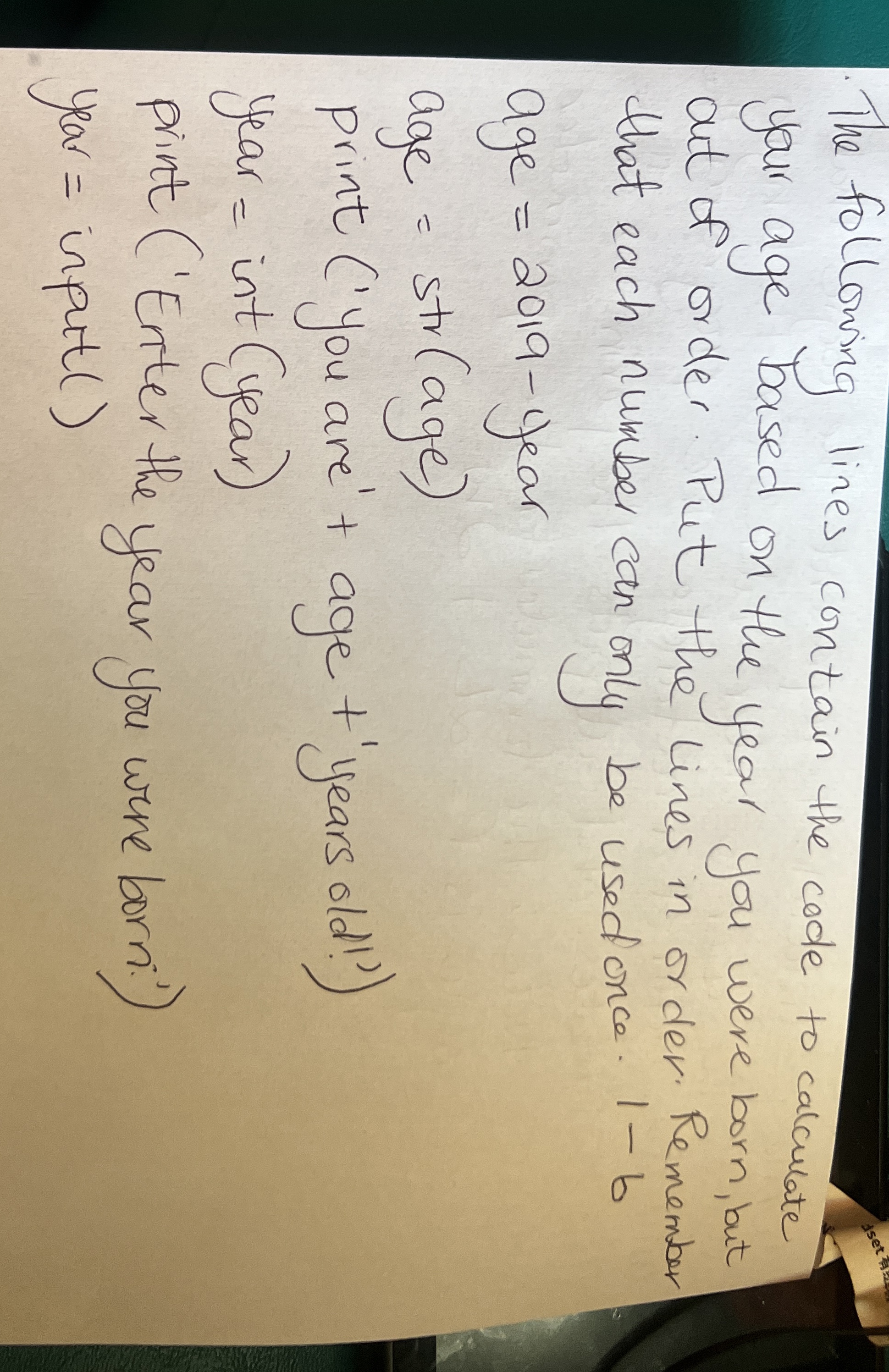 The following lines contain the code to calculate