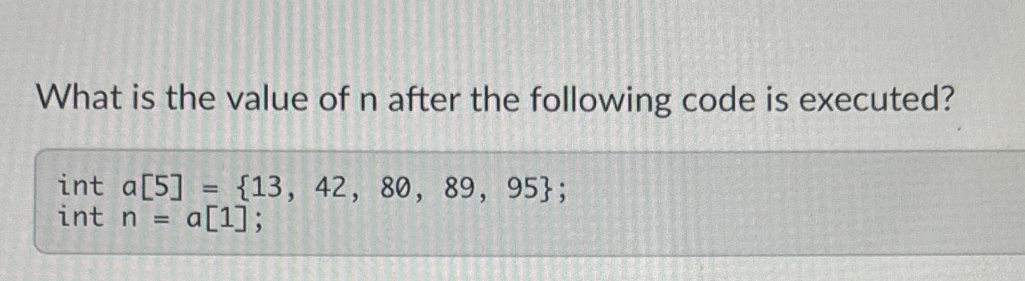 What is the value of n after the following code