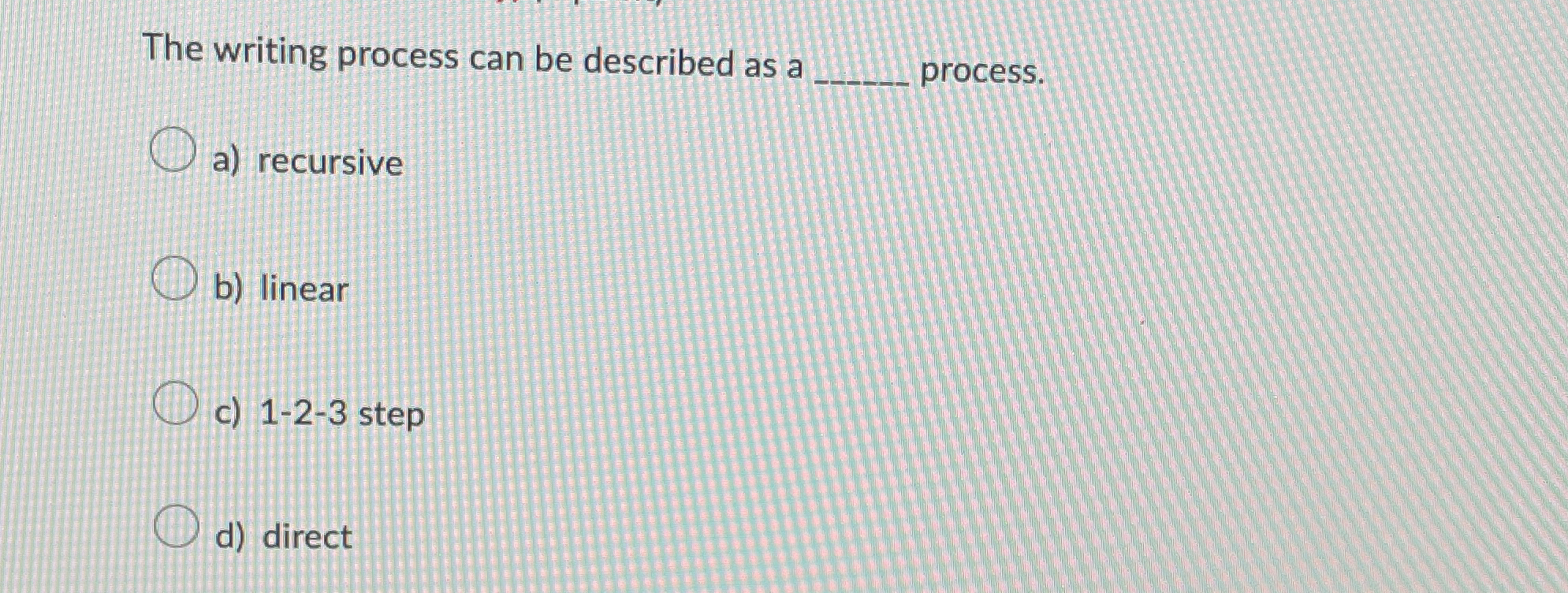 The writing process can be described as a a )