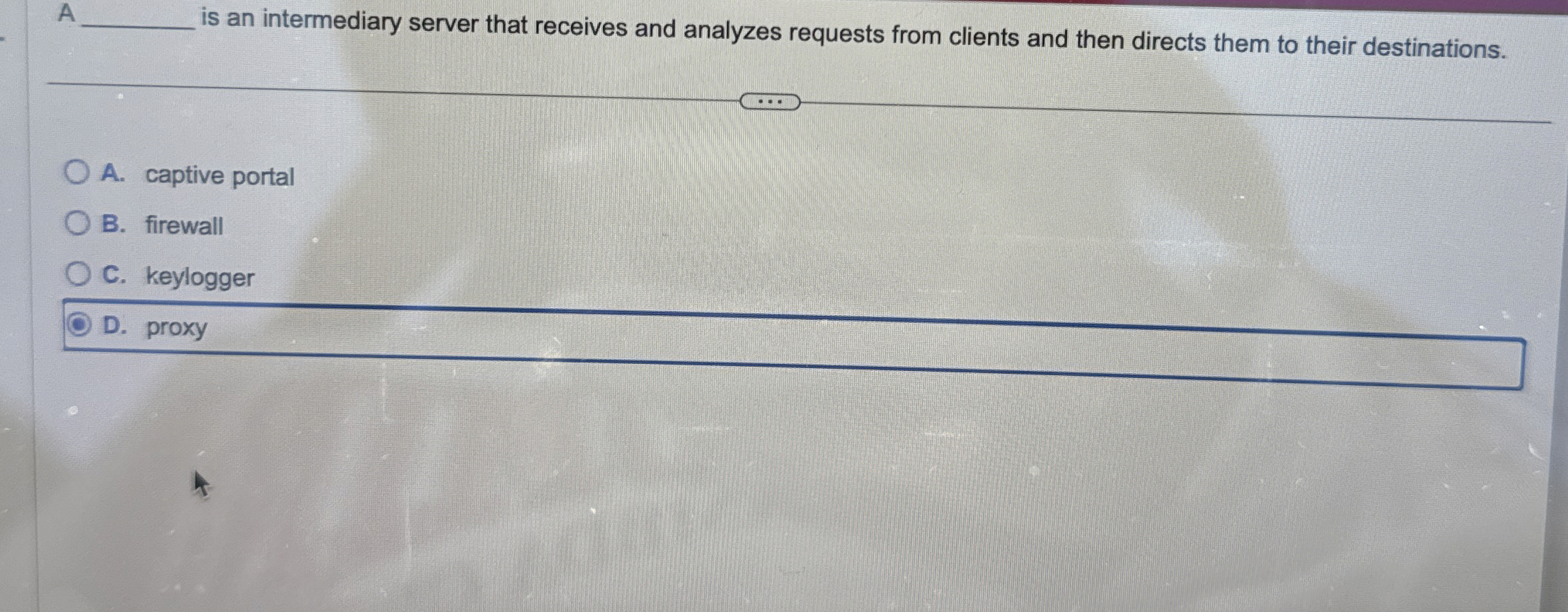 A q , is an intermediary server that receives and