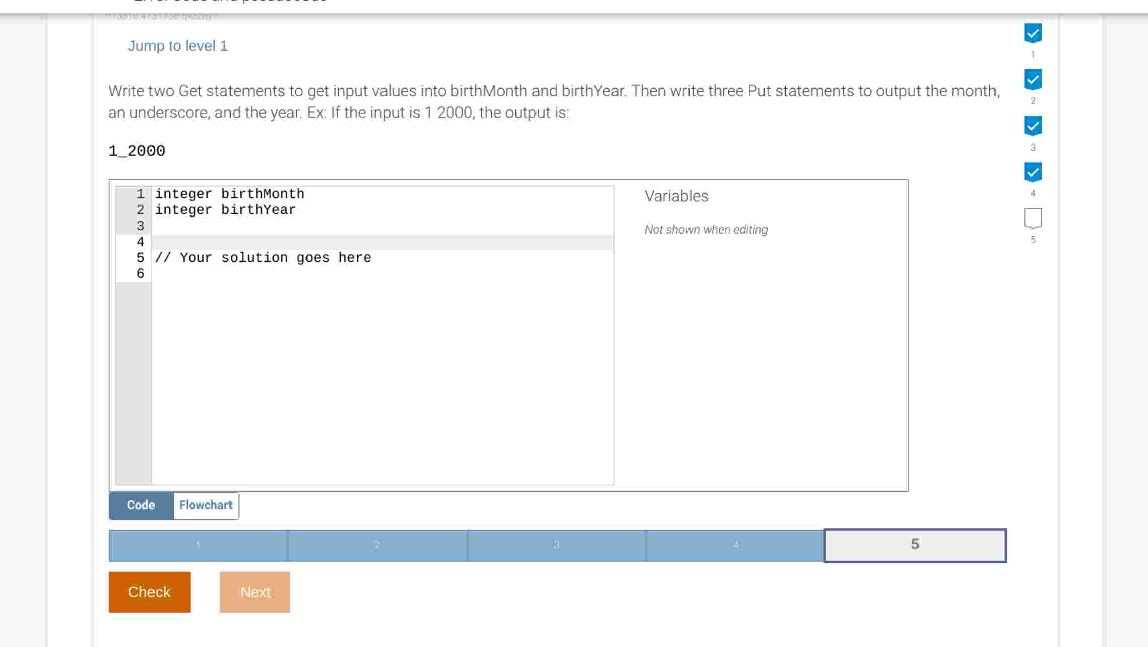 Jump to level 1 Write two Get statements to get