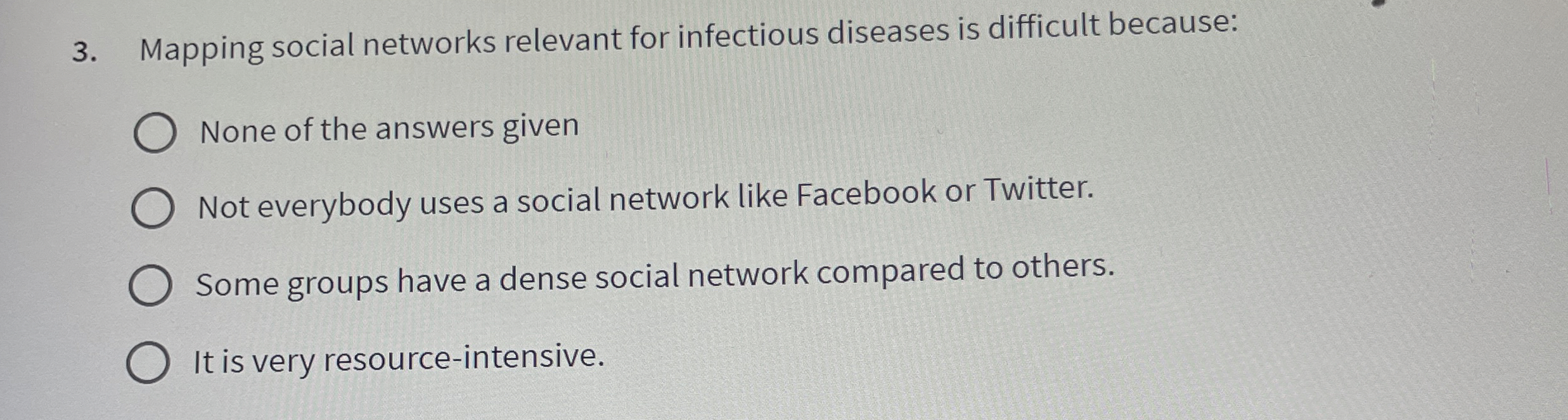 Mapping social networks relevant for infectious