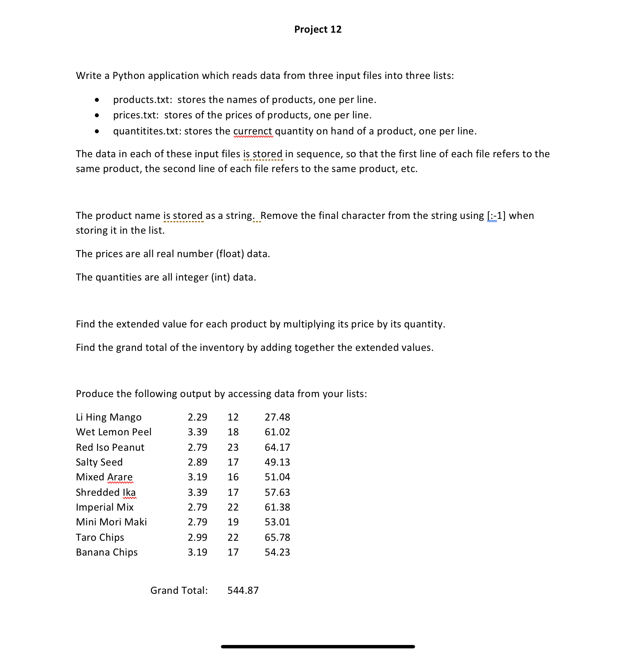 Project 1 2 Write a Python application which