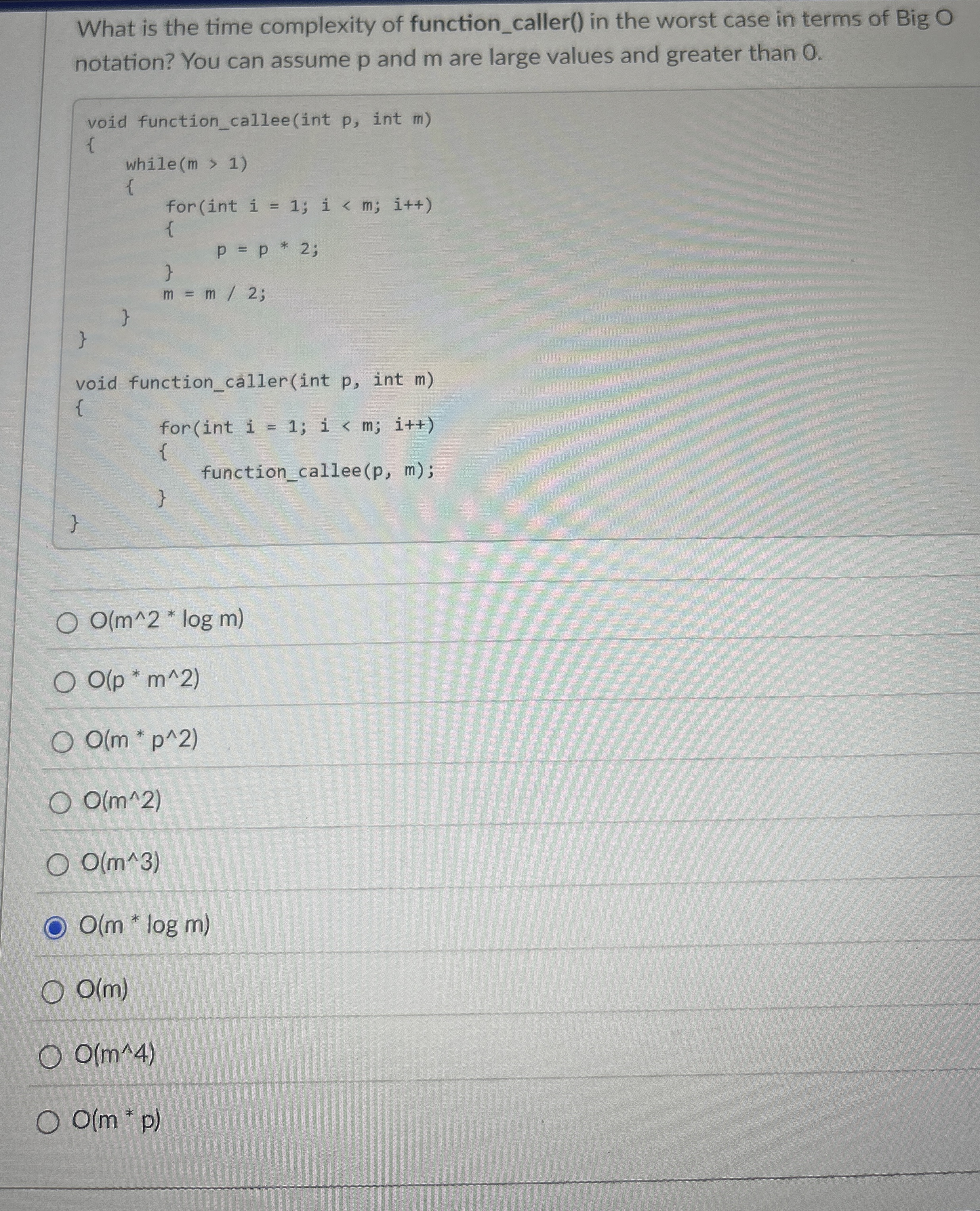 What is the time complexity of function _ caller