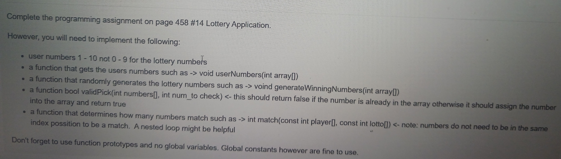 Lottery Application Write a program that