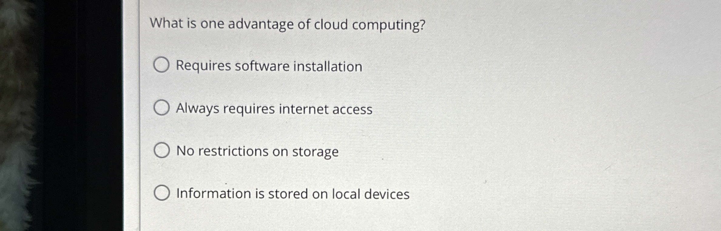 What is one advantage of cloud computing?