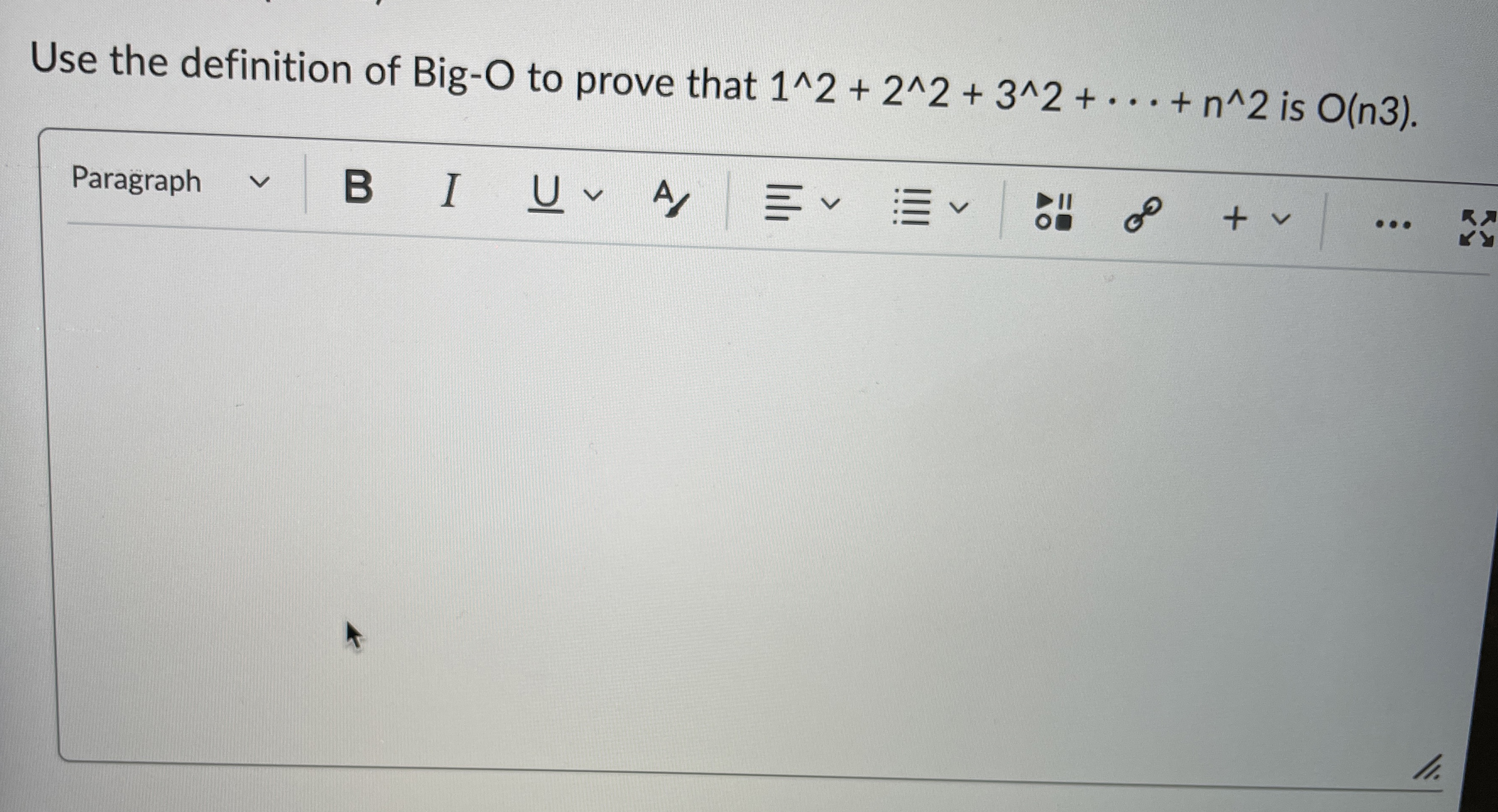 Use the definition of Big - O to prove that 1 2 +