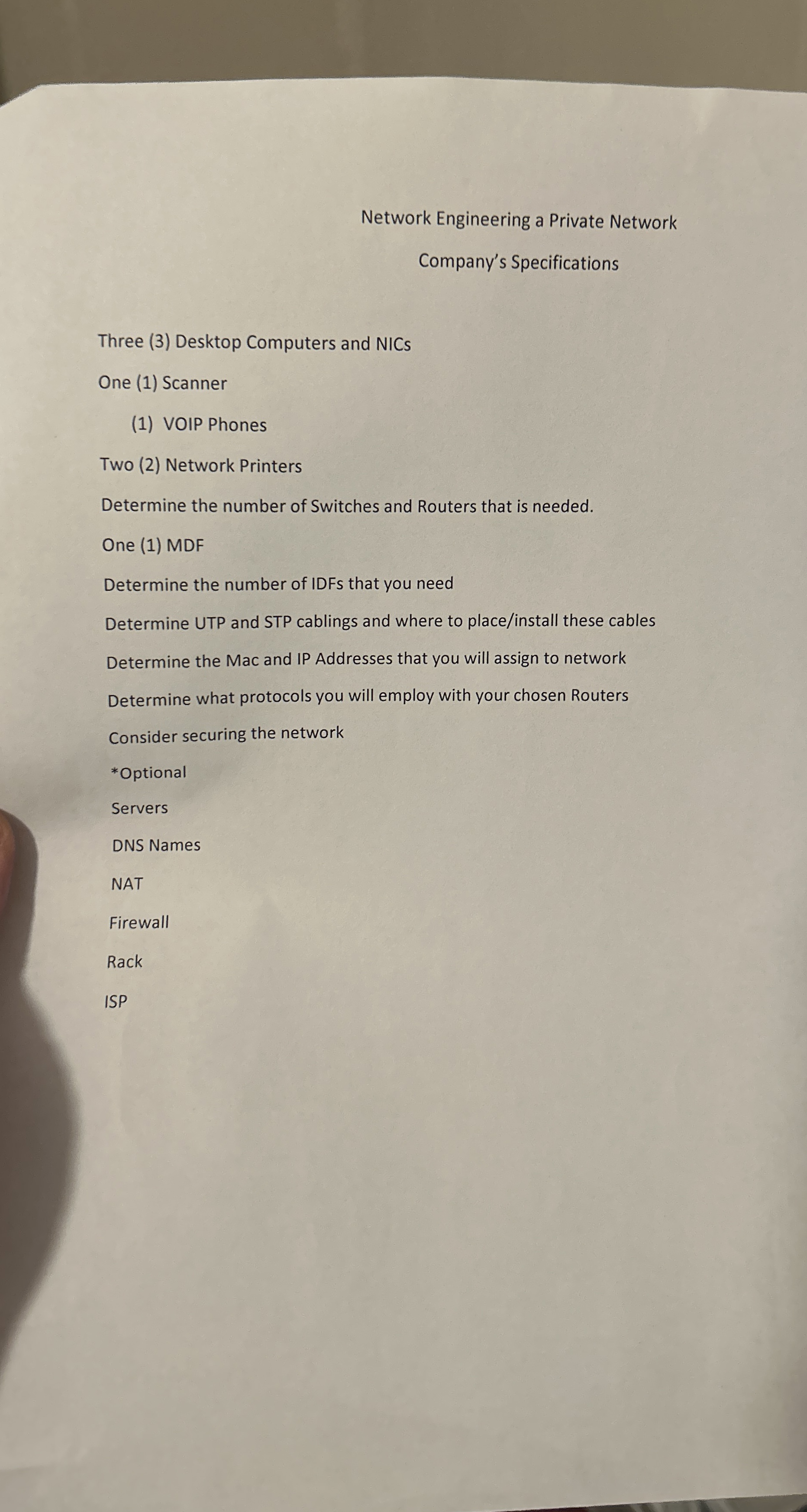 Three ( 3 ) Desktop Computers and NICs One ( 1 )