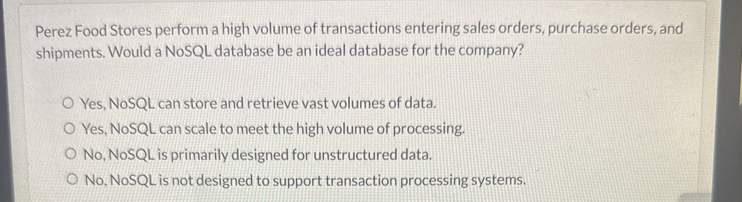 Perez Food Stores perform a high volume of