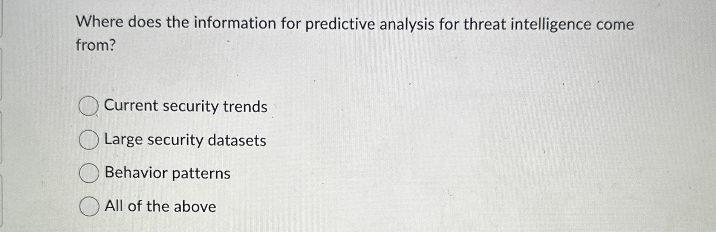 Where does the information for predictive