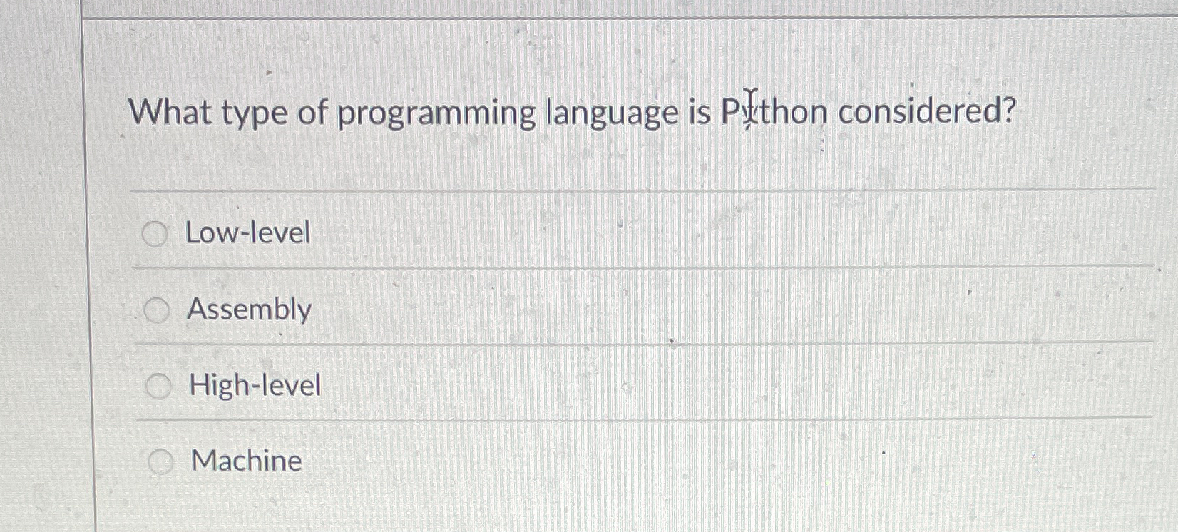 What type of programming language is Py thon