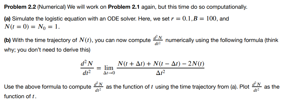 Problem 2 . 2 ( Numerical ) We will work on