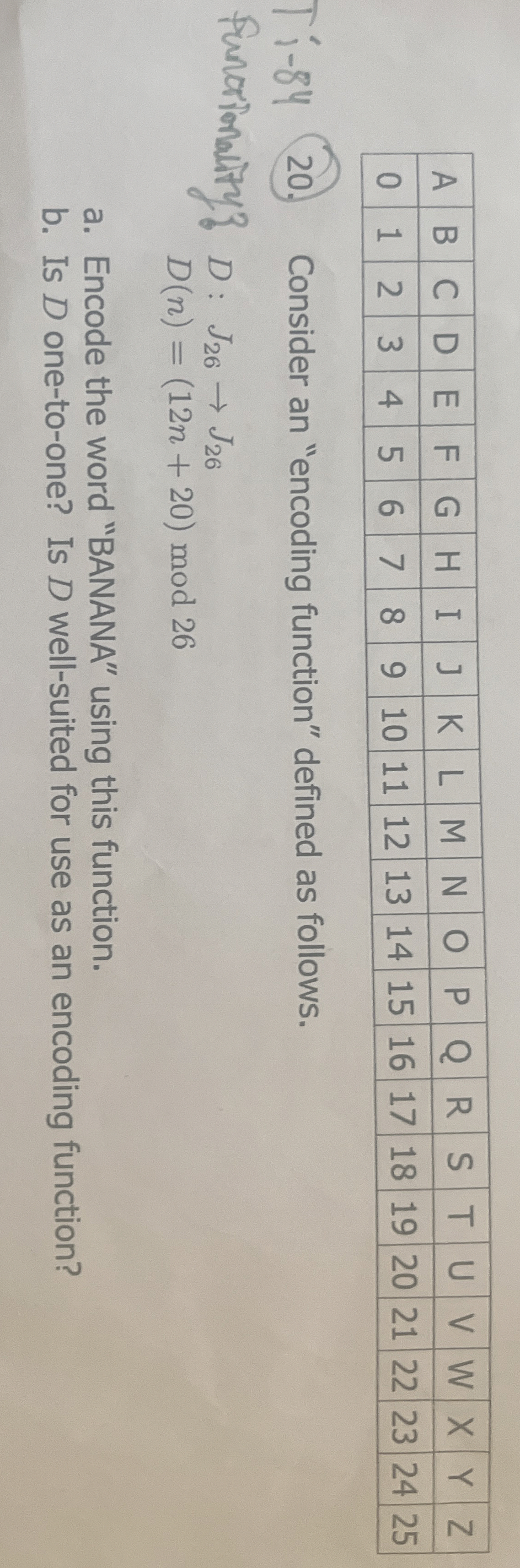 Consider an "encoding function" defined as