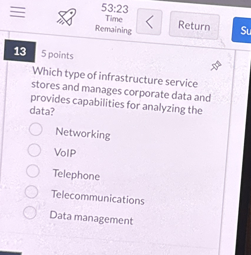 5 3 : 2 3 Time Remaining Su 5 points Which type