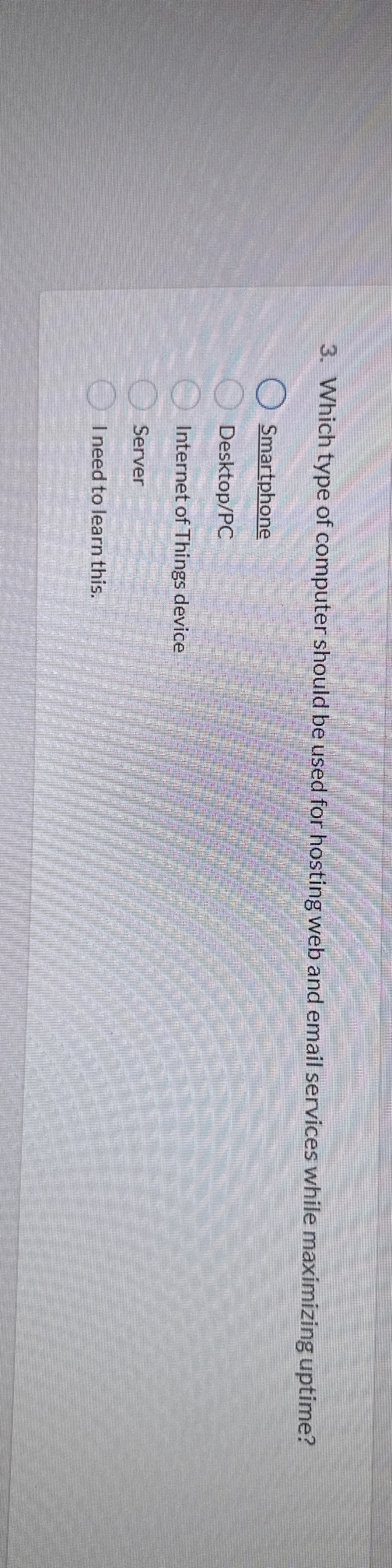 Which type of computer should be used for hosting