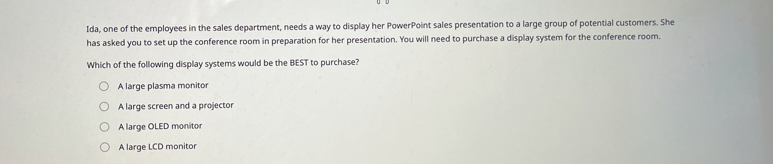 Ida, one of the employees in the sales