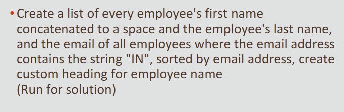 - Create a list of every employee's first name