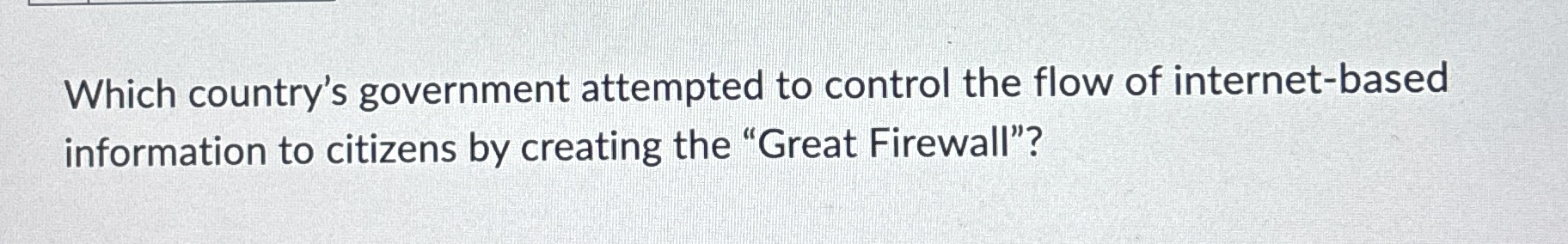 Which country's government attempted to control