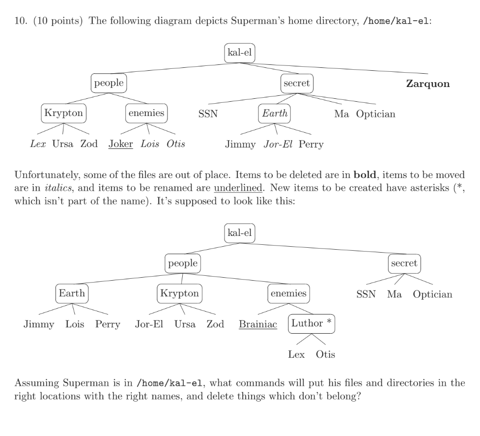 1 0 . ( 1 0 points ) The following diagram
