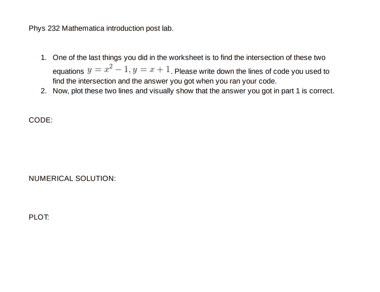 Phys 2 3 2 Mathematica introduction post lab. One