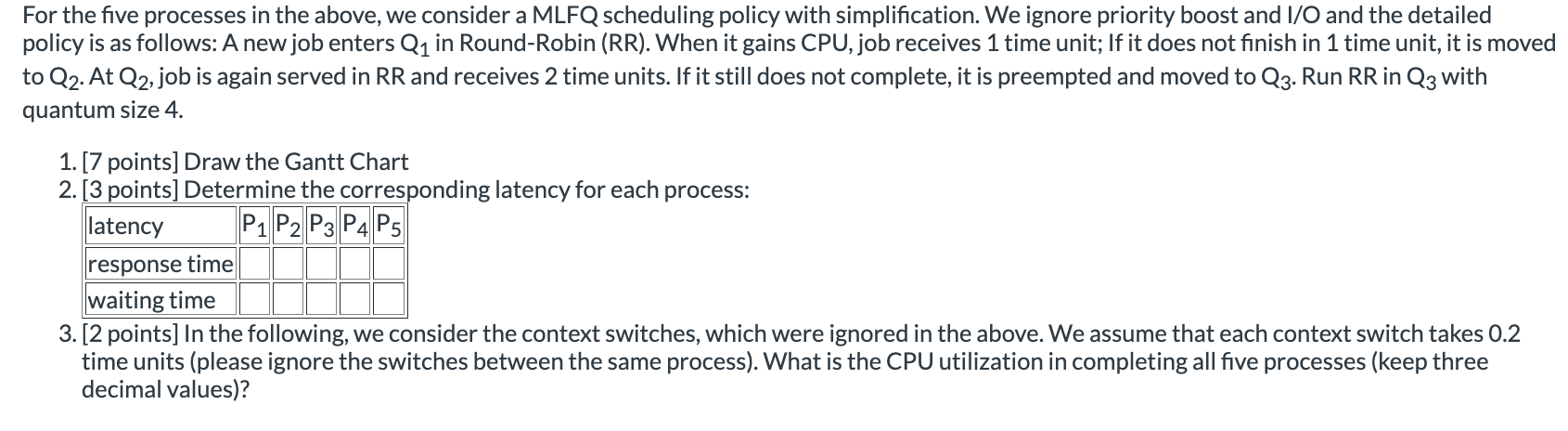 For the five processes in the above, we consider