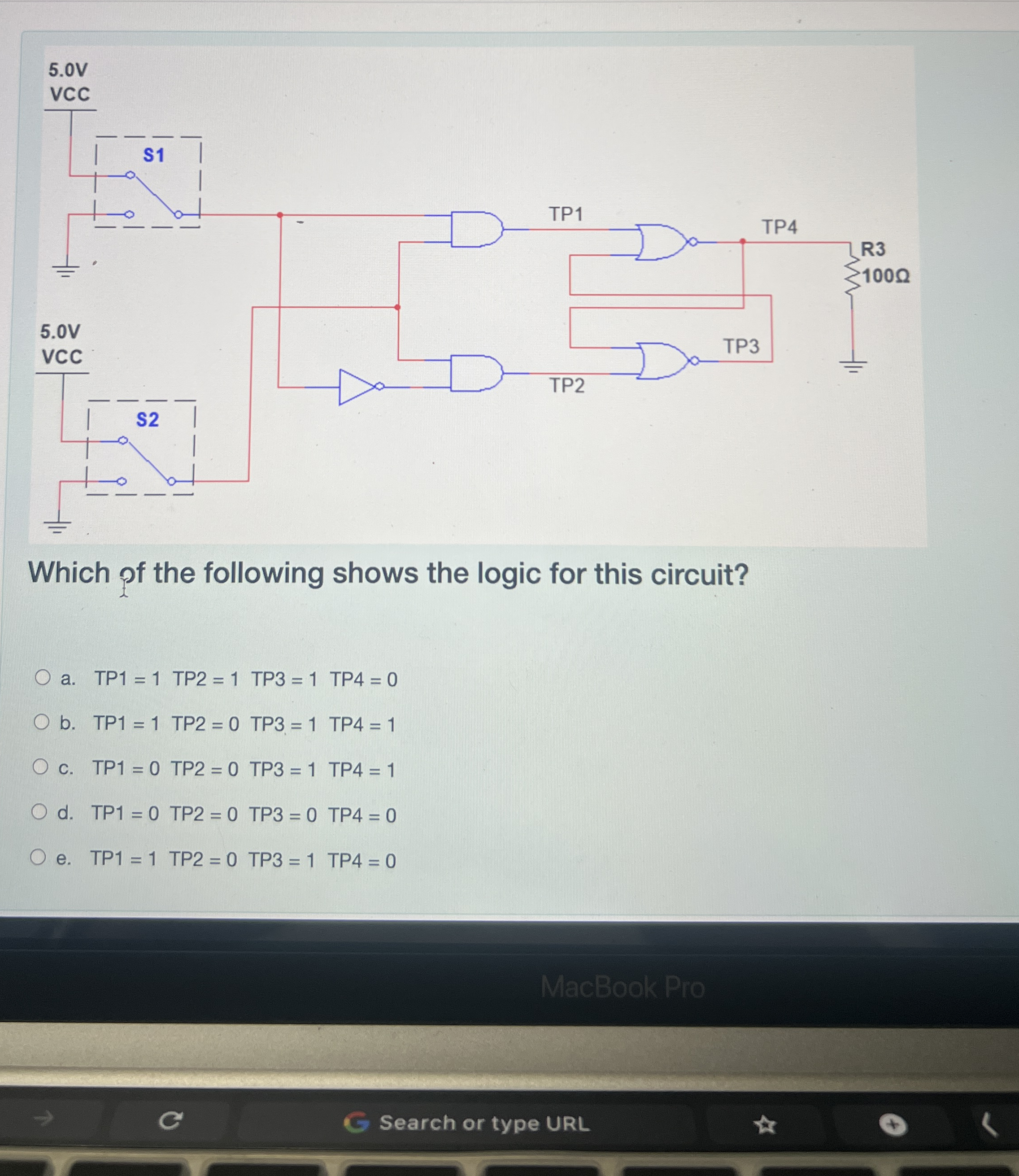 Which of the following shows the logic for this