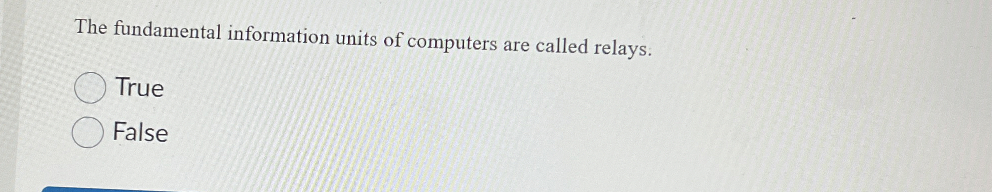 The fundamental information units of computers
