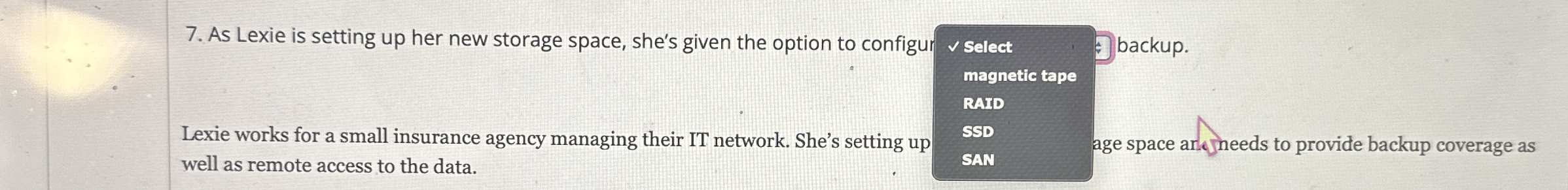 As Lexie is setting up her new storage space,