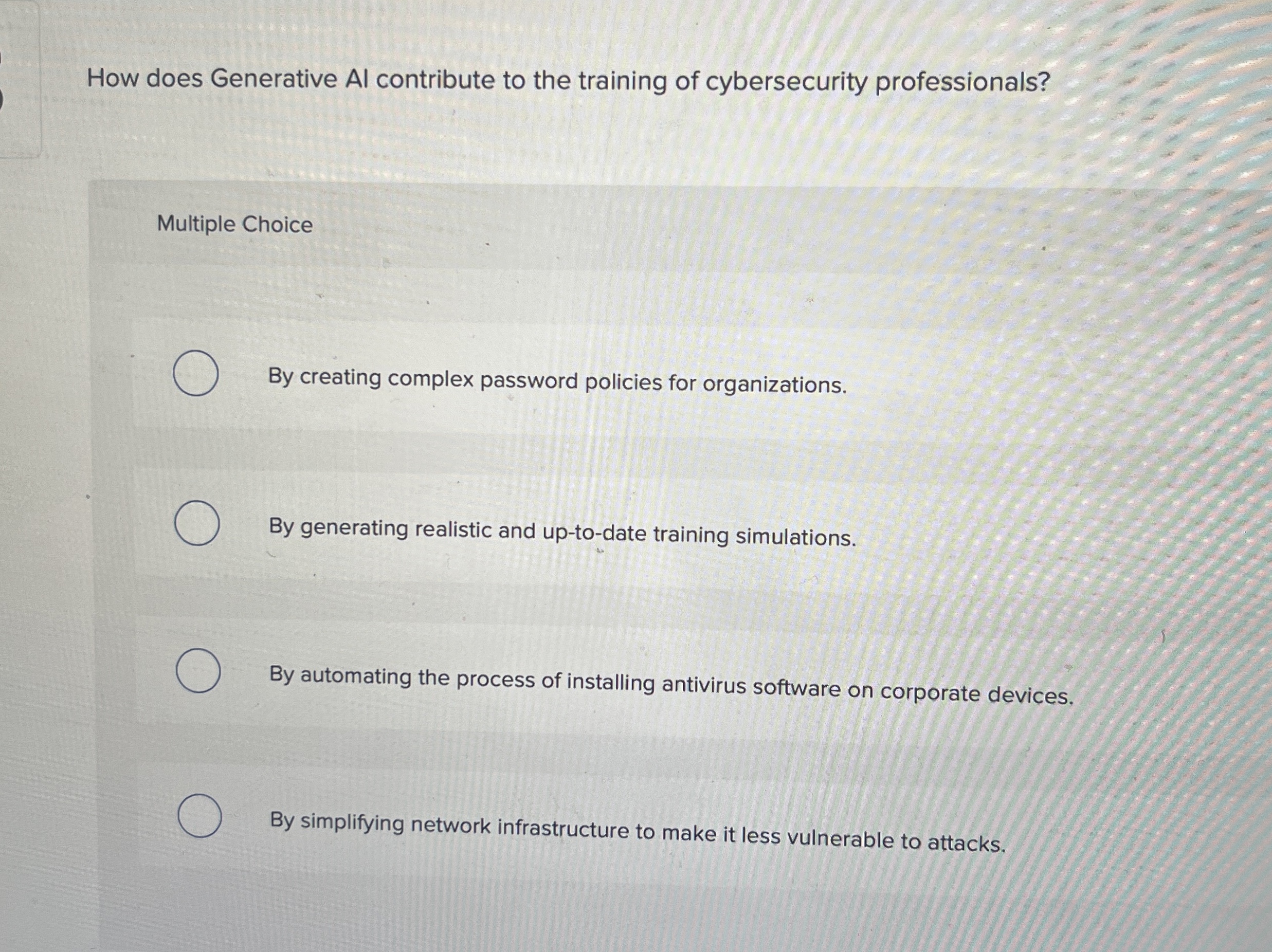 How does Generative Al contribute to the training