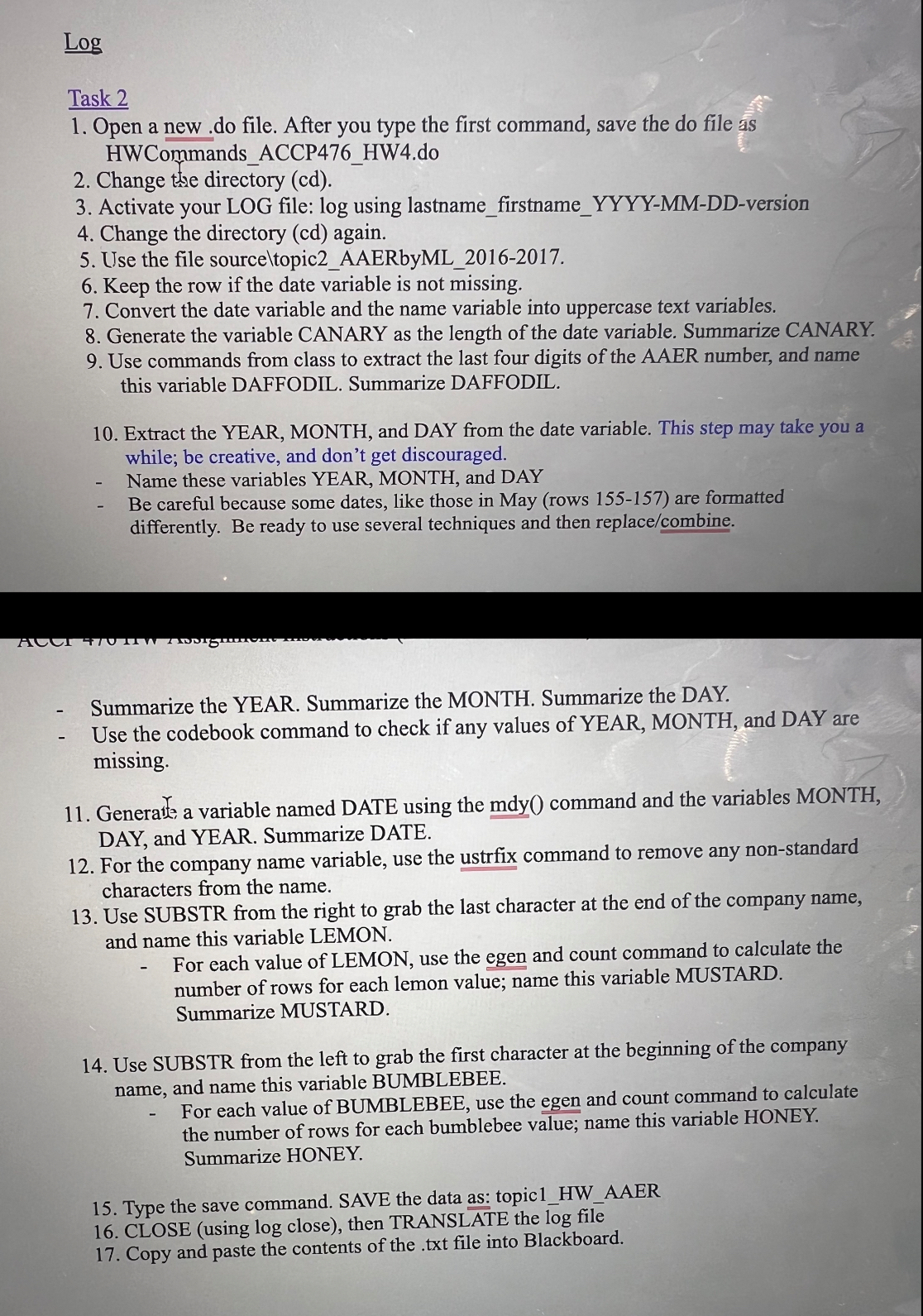 l o g ? Task 2 Open a new . do file. After you