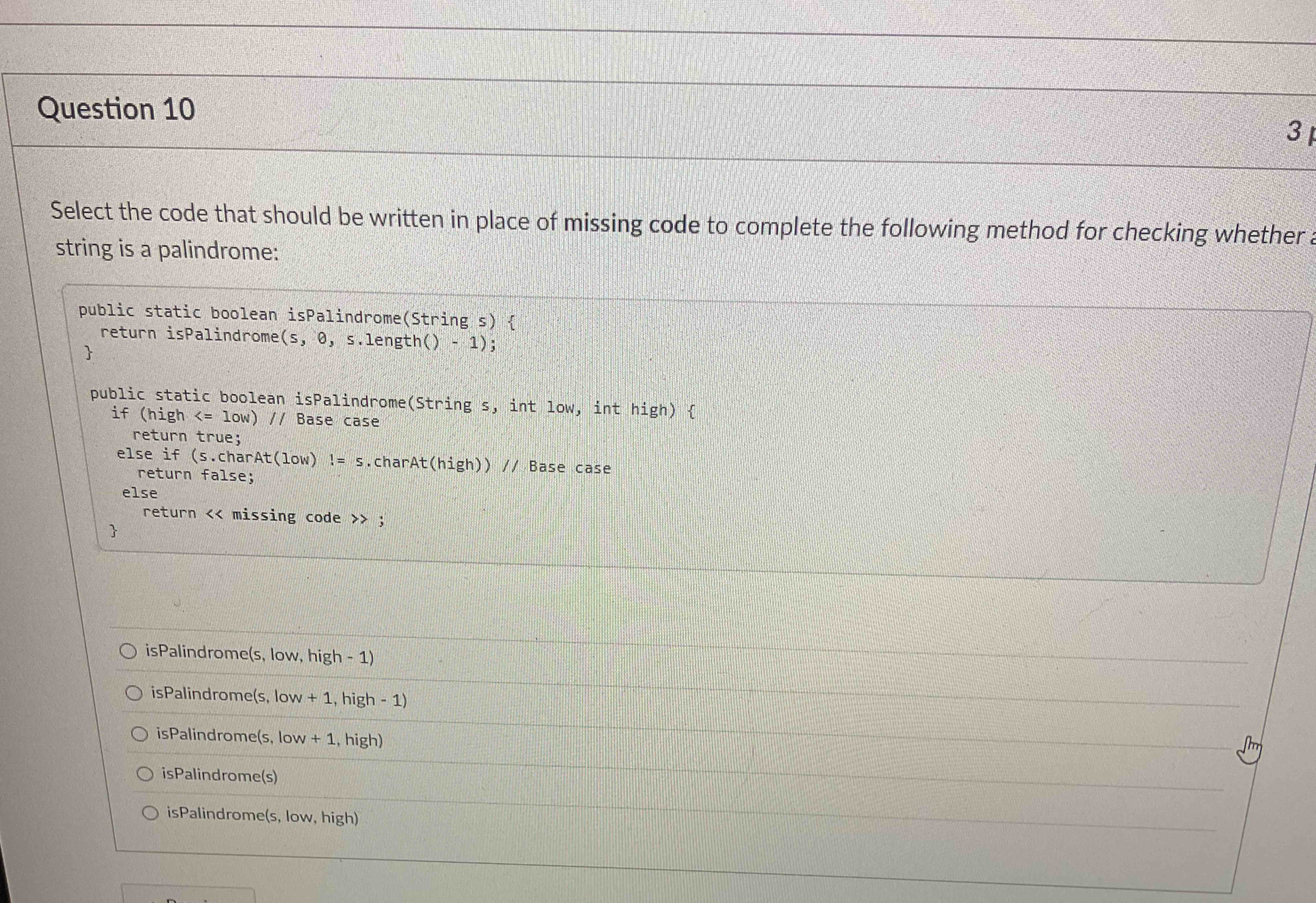 Please refer to the Java code pictured