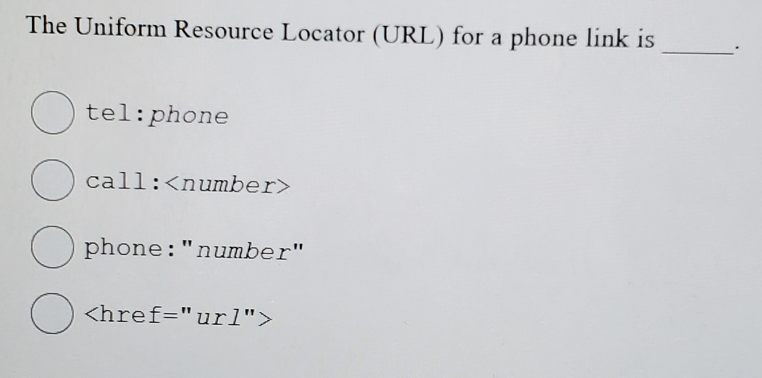 The Uniform Resource Locator ( URL ) for a phone