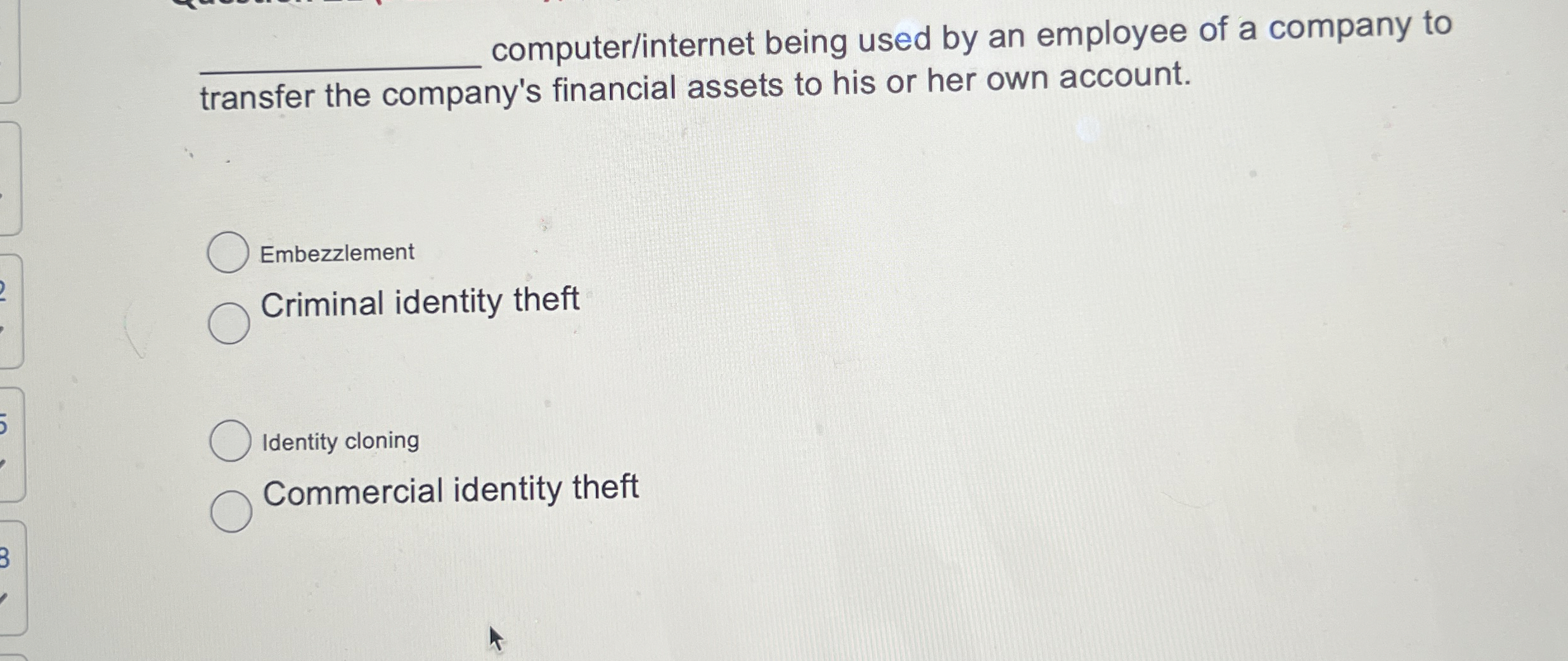 q , computer / internet being used by an employee