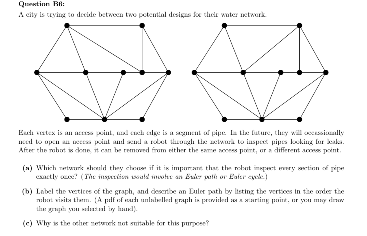 Question B 6 : A city is trying to decide between