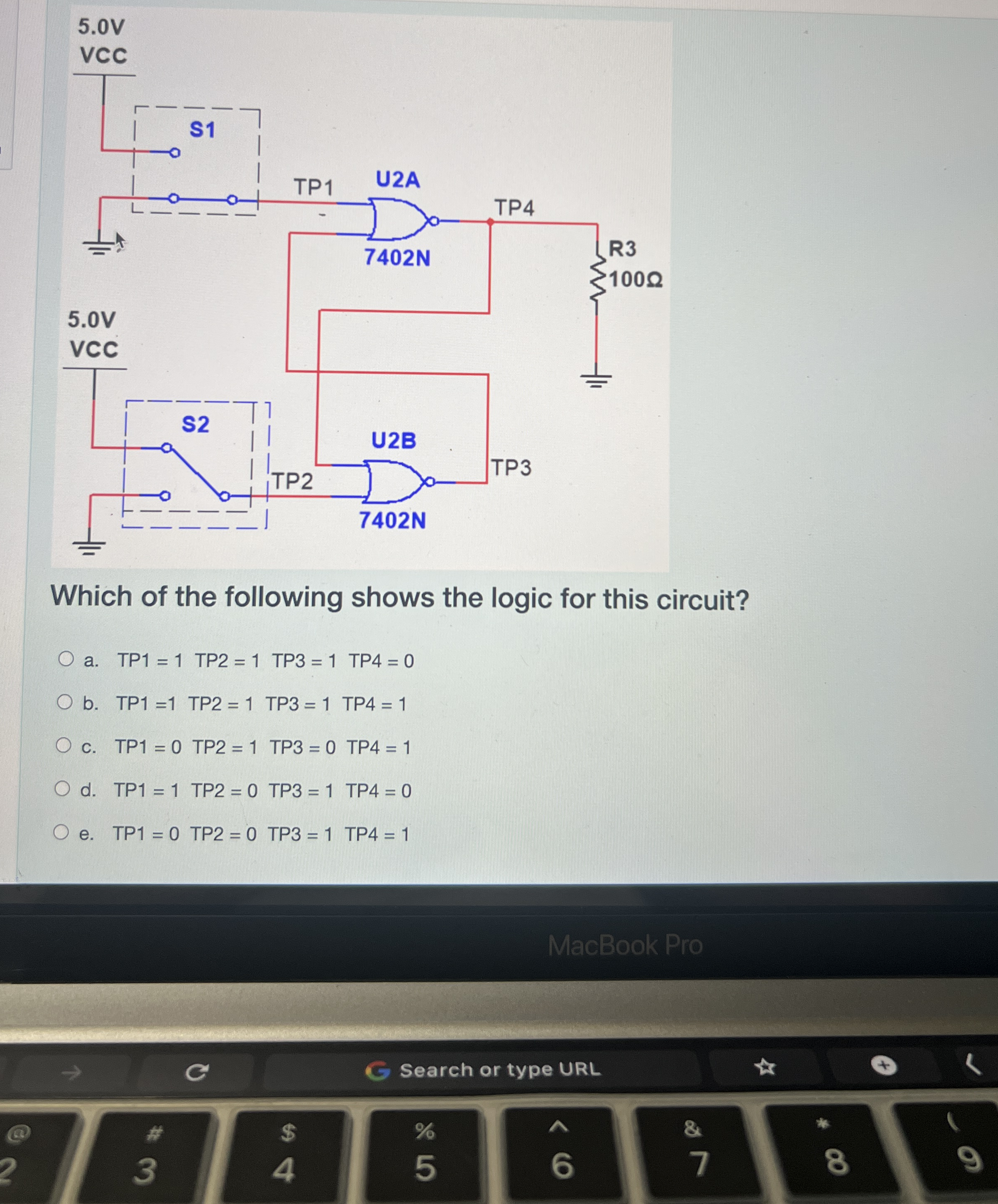 Which of the following shows the logic for this