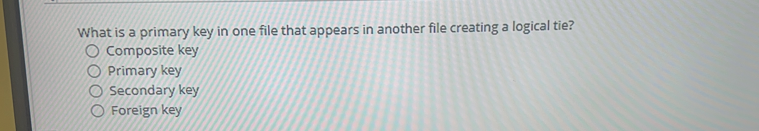 What is a primary key in one file that appears in
