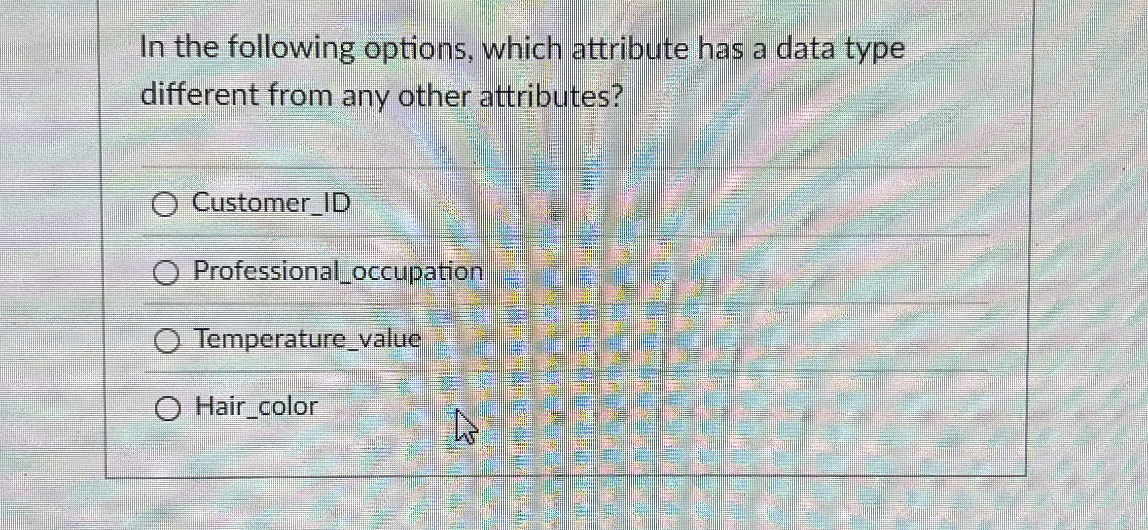 In the following options, which attribute has a