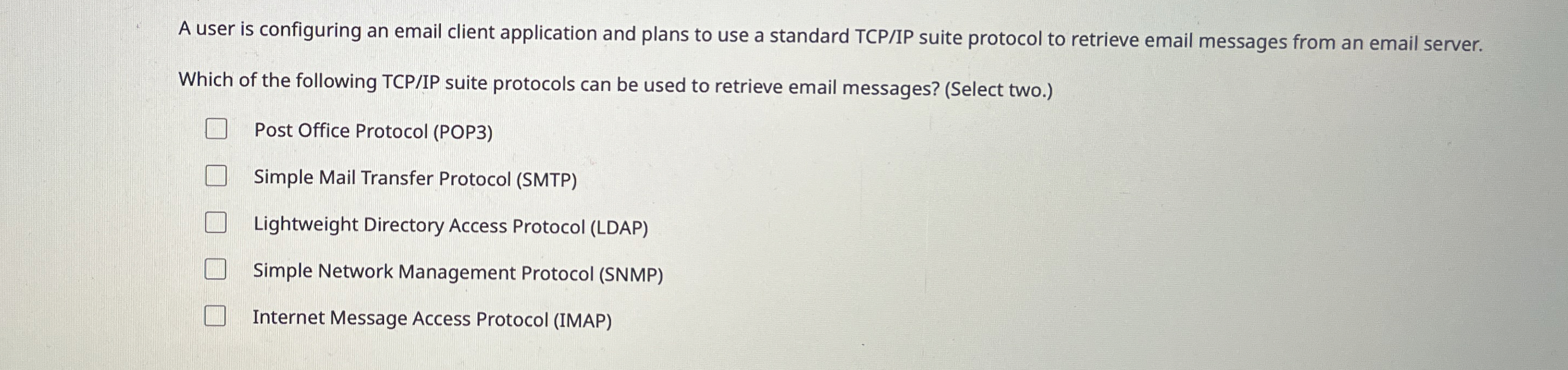 A user is configuring an email client application