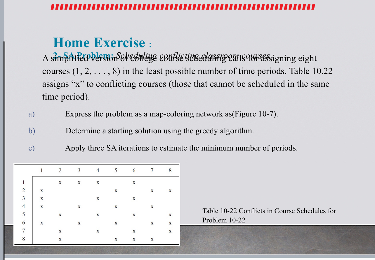 Home Exercise : courses ( 1 , 2 , dots, 8 ) in