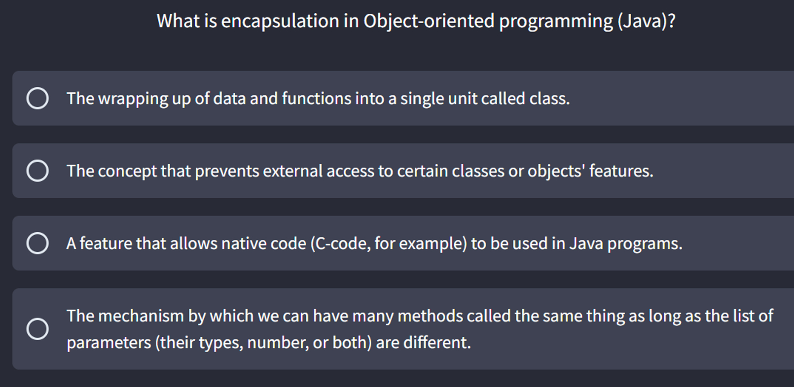 What is encapsulation in Object - oriented