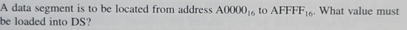 A data segment is to be located from address A 0