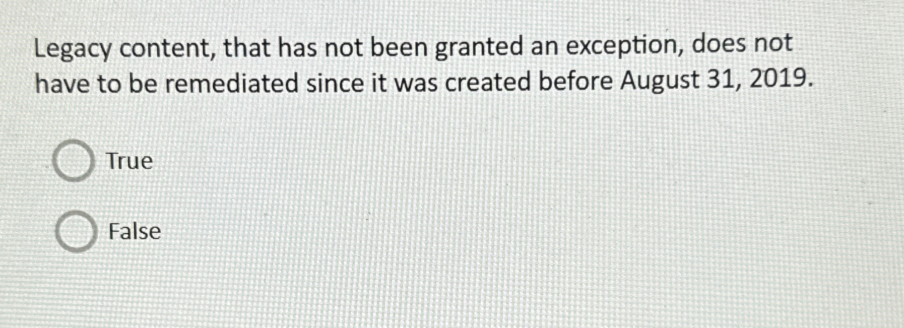 Multiple Choice. What is a substantial change to