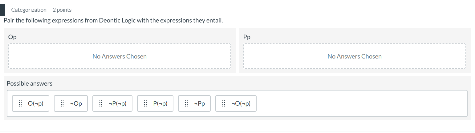 Pair the following expressions from Deontic Logic